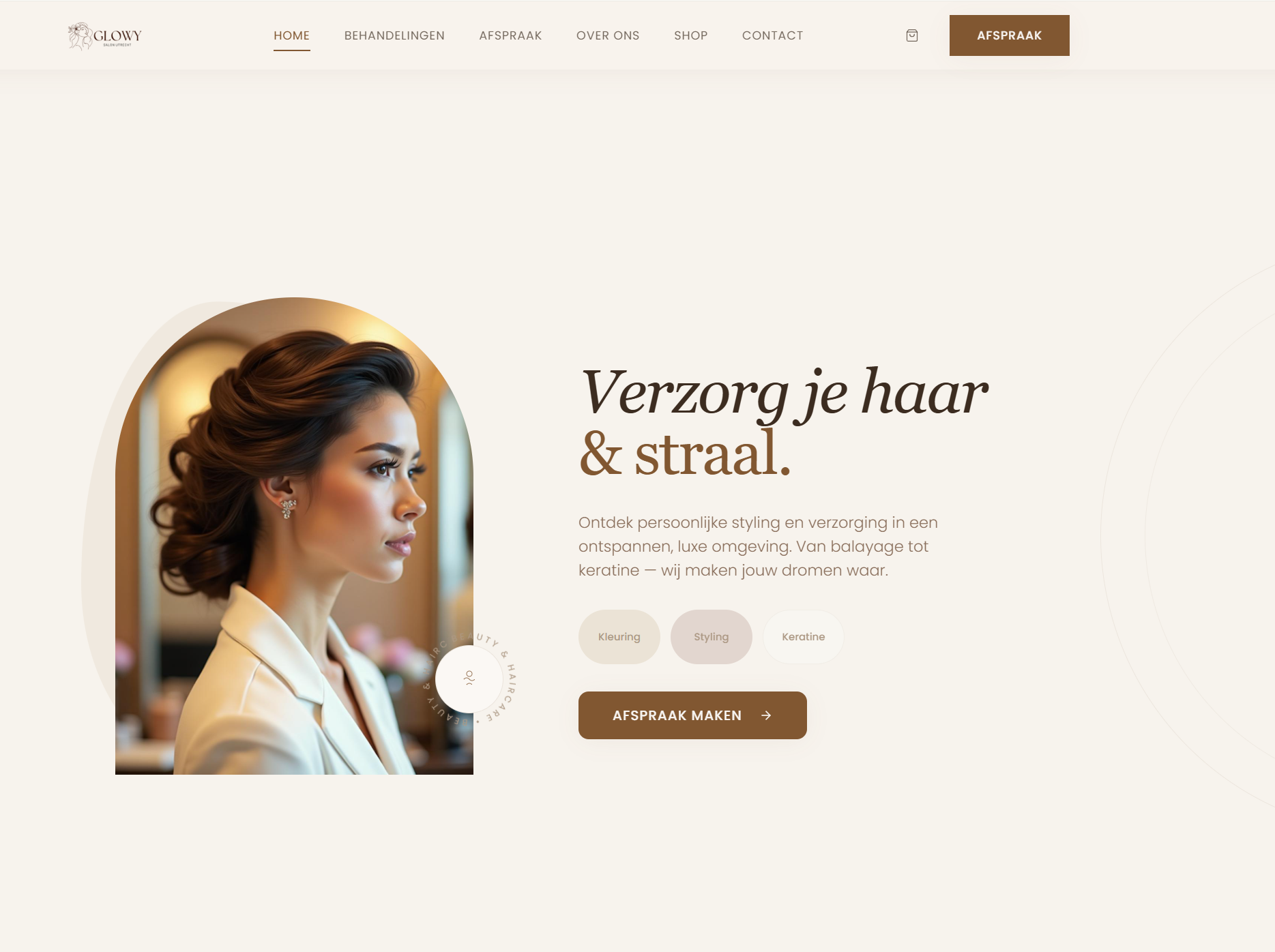 Glowy Salon website project
